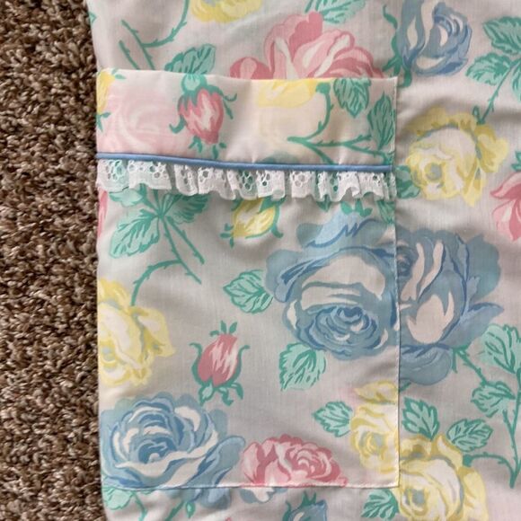 Vintage Leisure Life 70s Floral Button Lace Shortsleeve House Dress Small - Picture 13 of 16